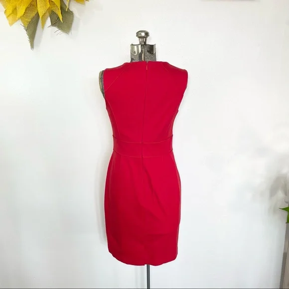 6, 8p Banana Republic sleeveless bodycon fitted red dress - Picture 3 of 5